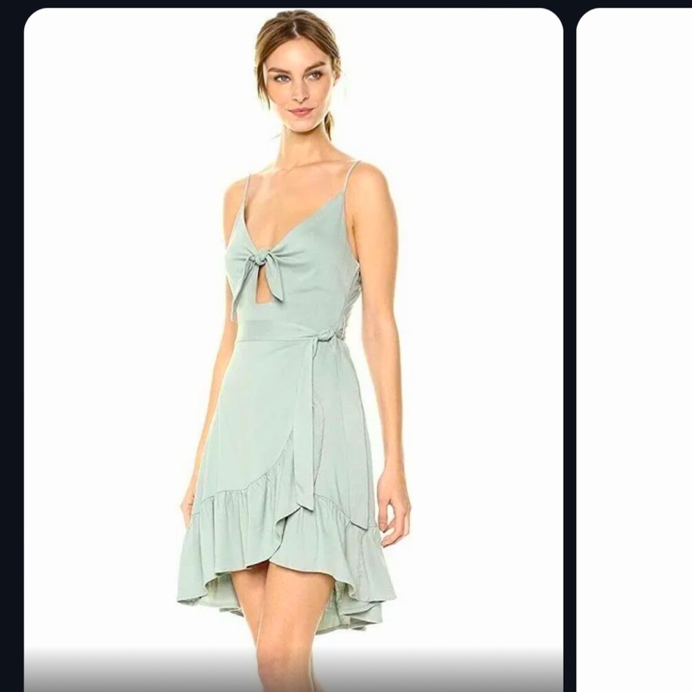 ASTR The Label Sandy
Ruffle Hem Wrap Dress Sage Womens Size S